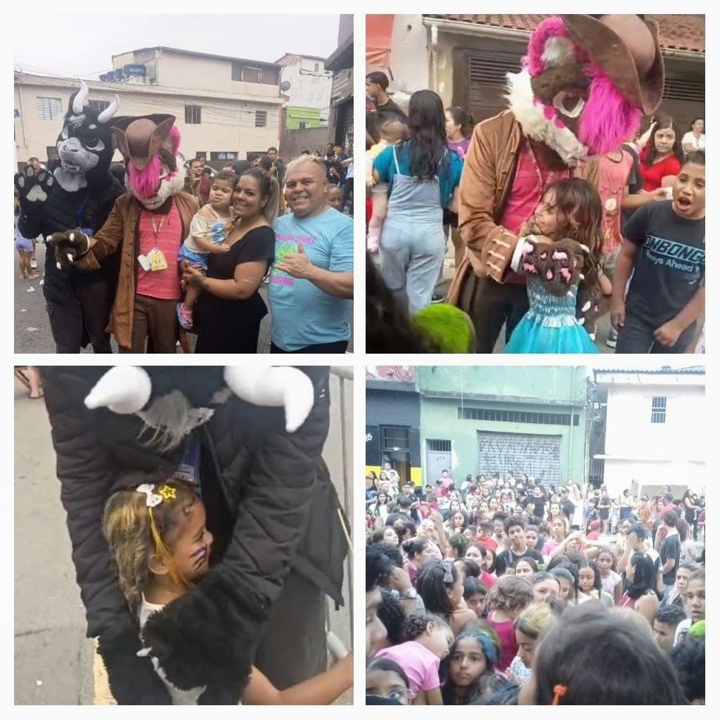 Momentos da ação solidária de Dia das Crianças do FurrLike-U